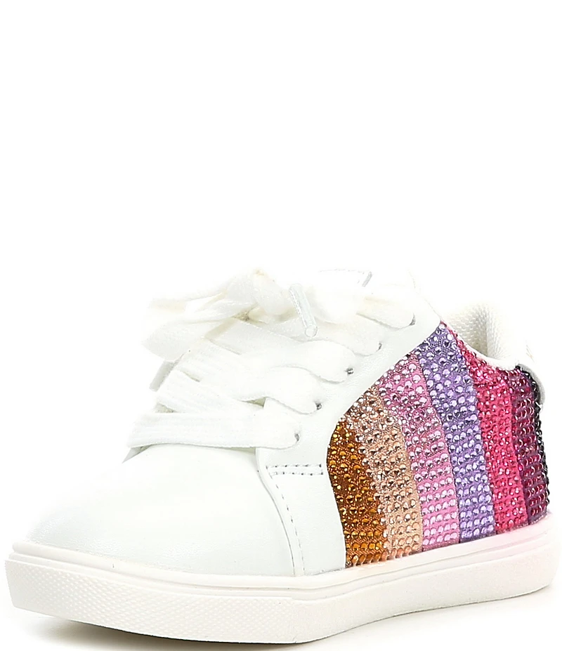 Kurt Geiger London Girls' Laney Crystal Embellished Stripe Sneakers (Infant)