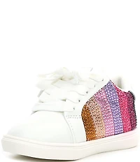 Kurt Geiger London Girls' Laney Crystal Embellished Stripe Sneakers (Infant)