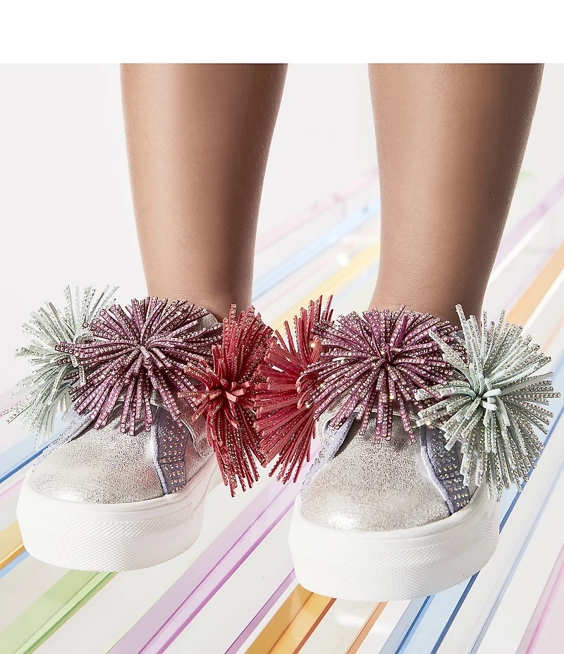 Kurt Geiger London Girls' Laney Fringe Embellished Strap Sneakers (Toddler)