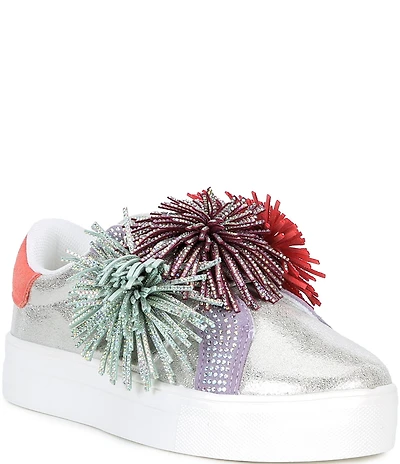 Kurt Geiger London Girls' Laney Fringe Embellished Strap Sneakers (Youth)