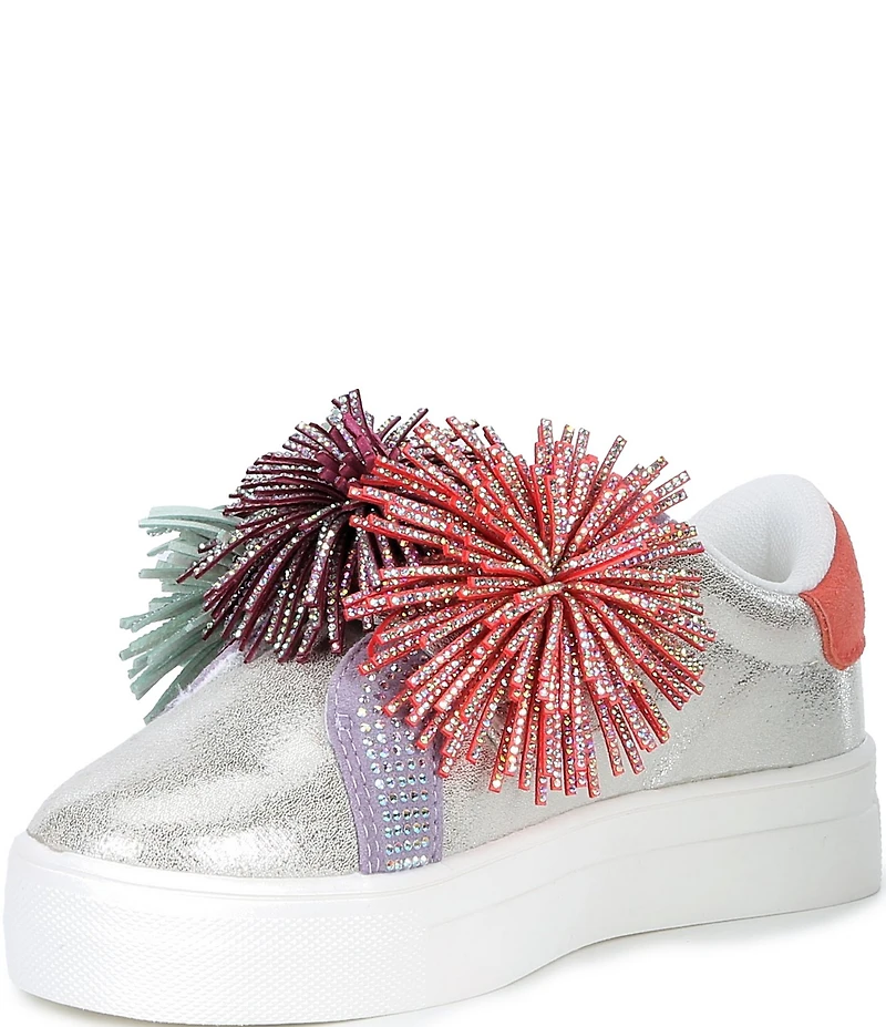 Kurt Geiger London Girls' Laney Fringe Embellished Strap Sneakers (Youth)