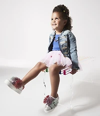 Kurt Geiger London Girls' Laney Fringe Embellished Strap Sneakers (Youth)