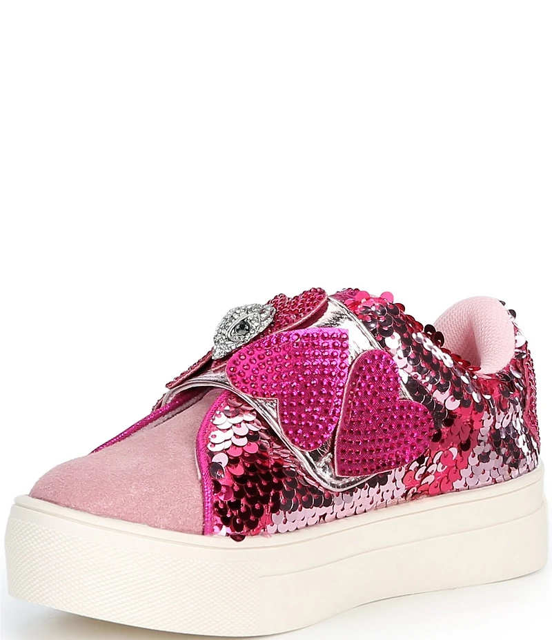 Kurt Geiger London Girls' Laney Heart Strap Leather Embellished Sneakers (Toddler)