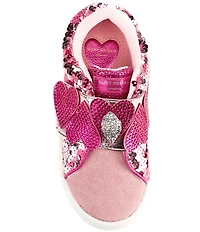 Kurt Geiger London Girls' Laney Heart Strap Leather Embellished Sneakers (Toddler)