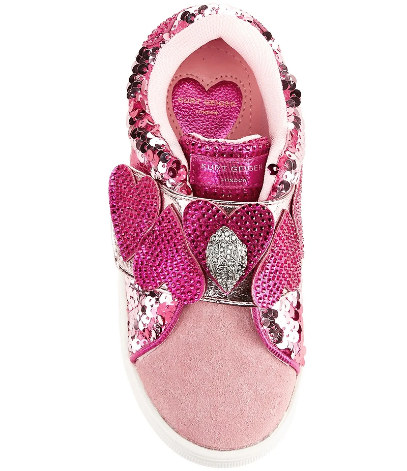 Kurt Geiger London Girls' Laney Heart Strap Leather Sneakers (Infant)