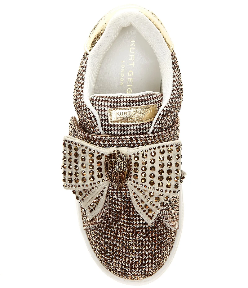 Kurt Geiger London Girls' Laney Houndstooth Crystal Bow Sneakers (Toddler)