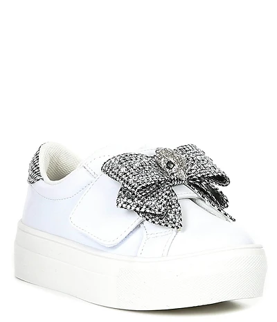 Kurt Geiger London Girls' Laney Leather Crystal Bow Sneakers (Infant)
