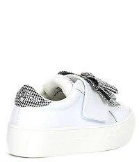 Kurt Geiger London Girls' Laney Leather Crystal Bow Sneakers (Infant)