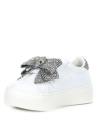 Kurt Geiger London Girls' Laney Leather Crystal Bow Sneakers (Infant)