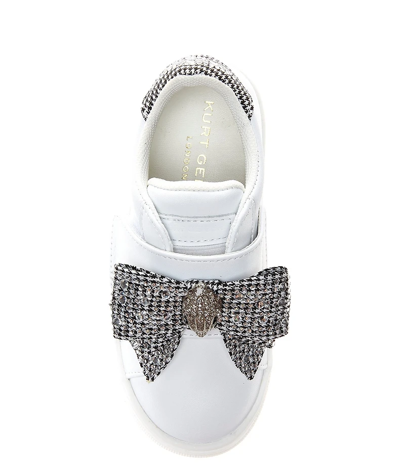 Kurt Geiger London Girls' Laney Leather Crystal Bow Sneakers (Infant)