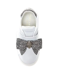 Kurt Geiger London Girls' Laney Leather Crystal Bow Sneakers (Infant)