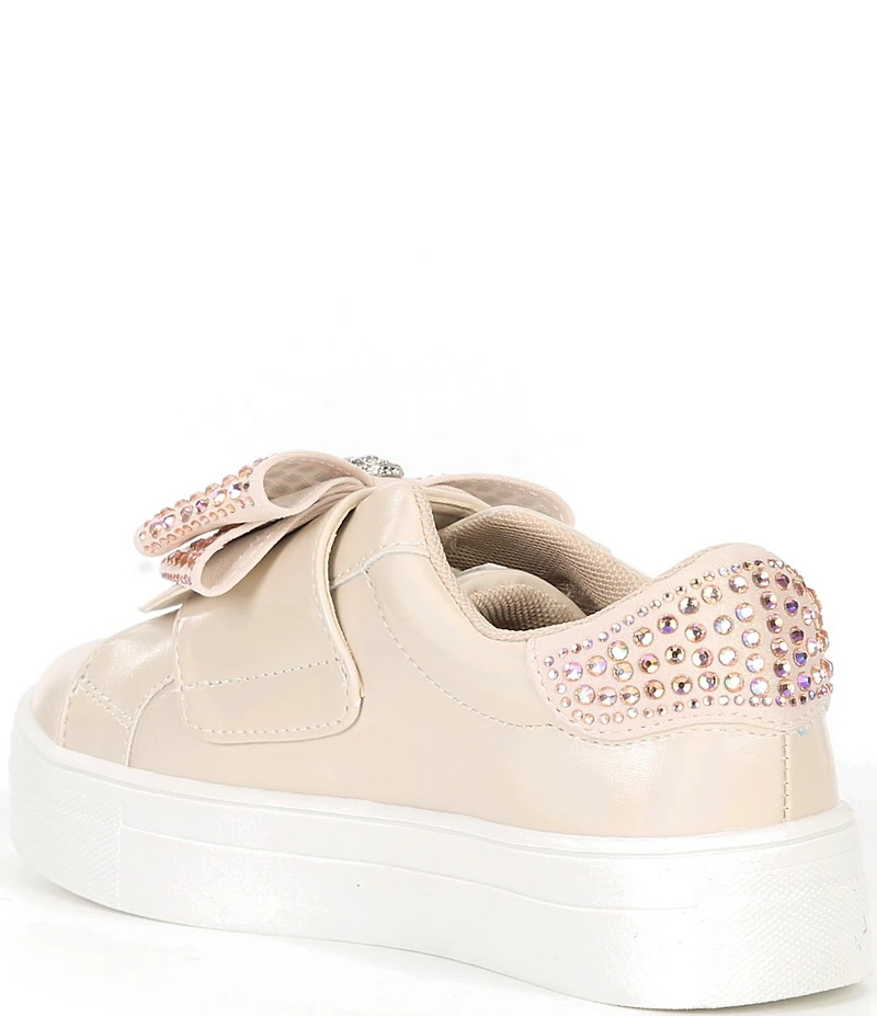 Kurt Geiger London Girls' Laney Leather Crystal Bow Sneakers (Infant)