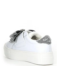 Kurt Geiger London Girls' Laney Leather Crystal Bow Sneakers (Toddler)