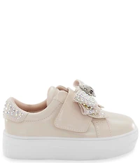 Kurt Geiger London Girls' Laney Leather Crystal Bow Sneakers (Toddler)