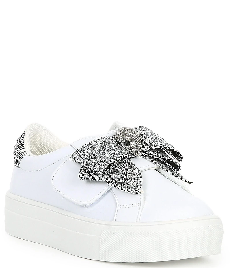 Kurt Geiger London Girls' Laney Leather Crystal Bow Sneakers (Youth)
