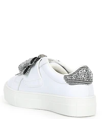 Kurt Geiger London Girls' Laney Leather Crystal Bow Sneakers (Youth)