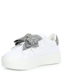 Kurt Geiger London Girls' Laney Leather Crystal Bow Sneakers (Youth)