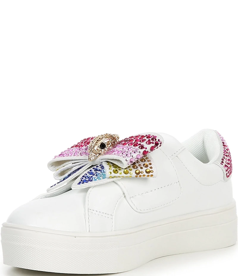 Kurt Geiger London Girls' Laney Leather Crystal Bow Sneakers (Youth)