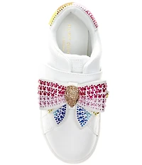Kurt Geiger London Girls' Laney Leather Crystal Bow Sneakers (Youth)