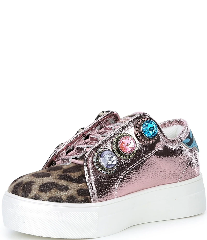 Kurt Geiger London Girls' Laney Octavia Jewel Ornamented Leopard Sneakers (Youth)