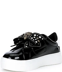 Kurt Geiger London Girls' Laney Patent Studded Bow Sneakers (Toddler)