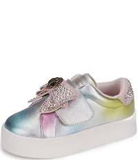 Kurt Geiger London Girls' Laney Rhinestone Embellished Bow Sneakers (Infant)
