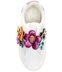 Kurt Geiger London Girls' Leather Mini Flower Petal Ornament Sneakers (Youth)