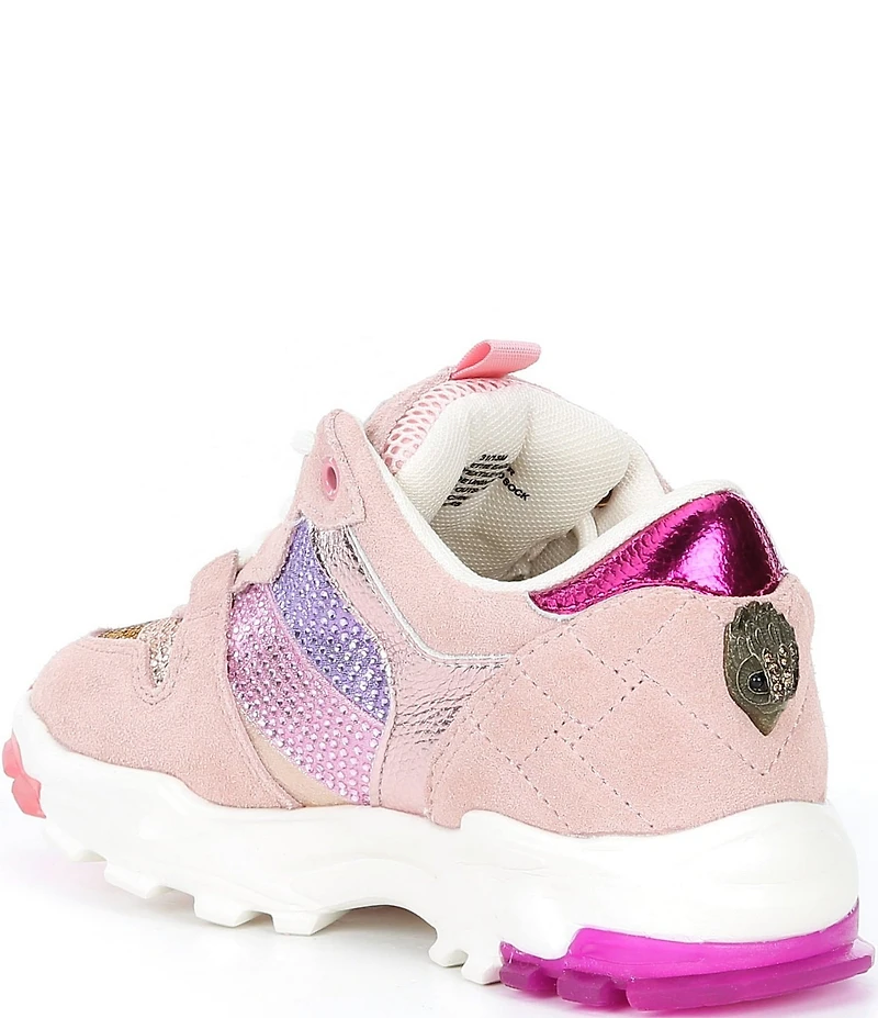 Kurt Geiger London Girls' Lettie Crystal Embellished Stripe Sneakers (Toddler)