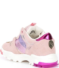 Kurt Geiger London Girls' Lettie Crystal Embellished Stripe Sneakers (Toddler)