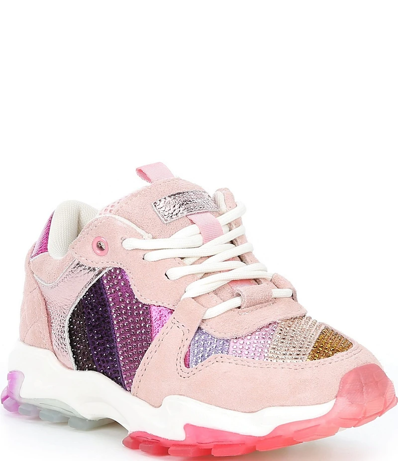 Kurt Geiger London Girls' Lettie Crystal Embellished Stripe Sneakers (Youth)