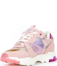 Kurt Geiger London Girls' Lettie Crystal Embellished Stripe Sneakers (Youth)