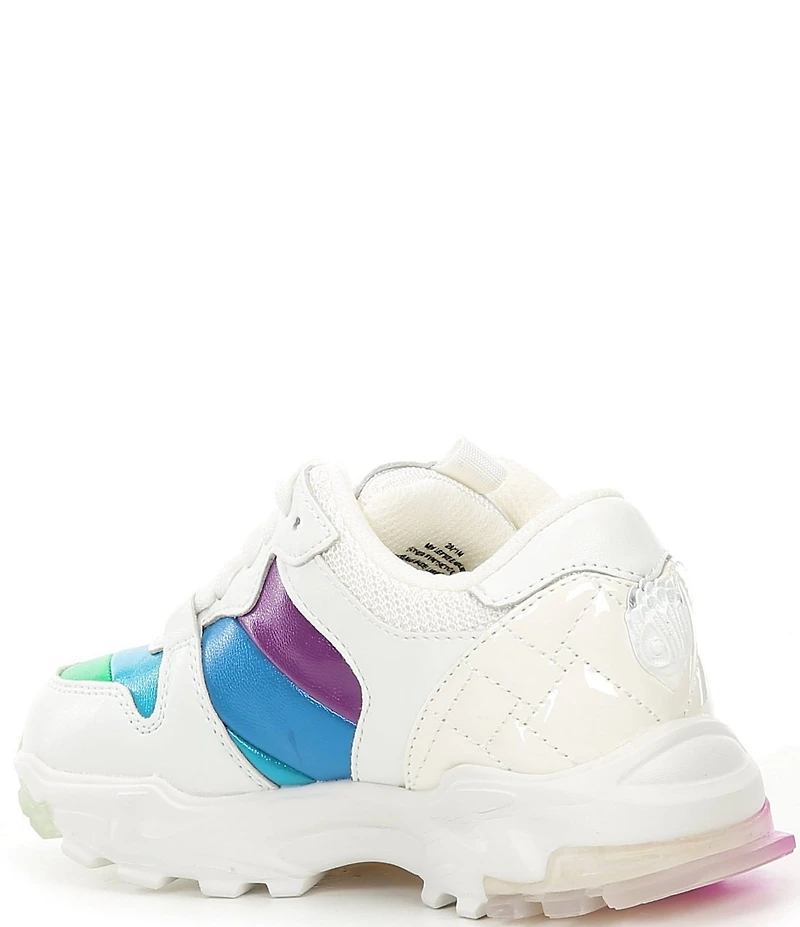 Kurt Geiger London Girls' Lettie Rainbow Stripe Sneakers (Toddler)