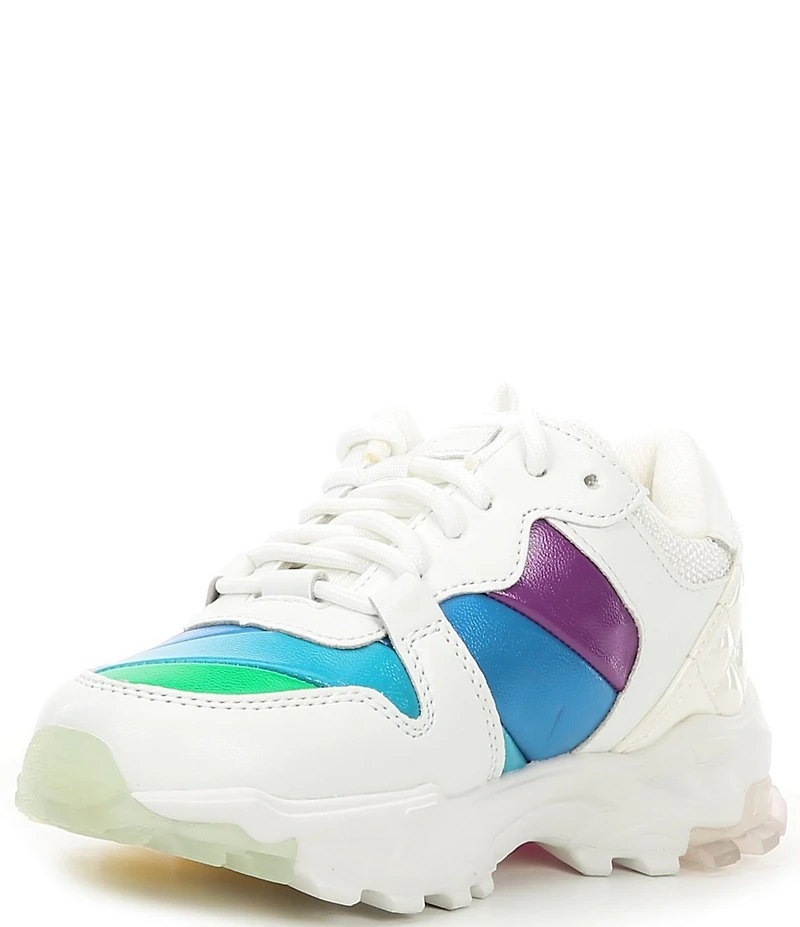 Kurt Geiger London Girls' Lettie Rainbow Stripe Sneakers (Toddler)