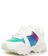 Kurt Geiger London Girls' Lettie Rainbow Stripe Sneakers (Toddler)