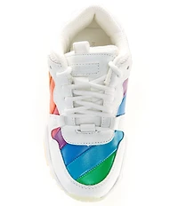 Kurt Geiger London Girls' Lettie Rainbow Stripe Sneakers (Toddler)