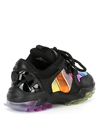Kurt Geiger London Girls' Lettie Rainbow Stripe Sneakers (Toddler)