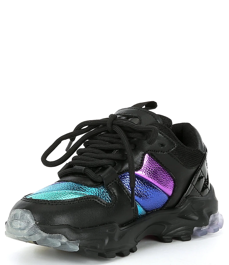 Kurt Geiger London Girls' Lettie Rainbow Stripe Sneakers (Toddler)