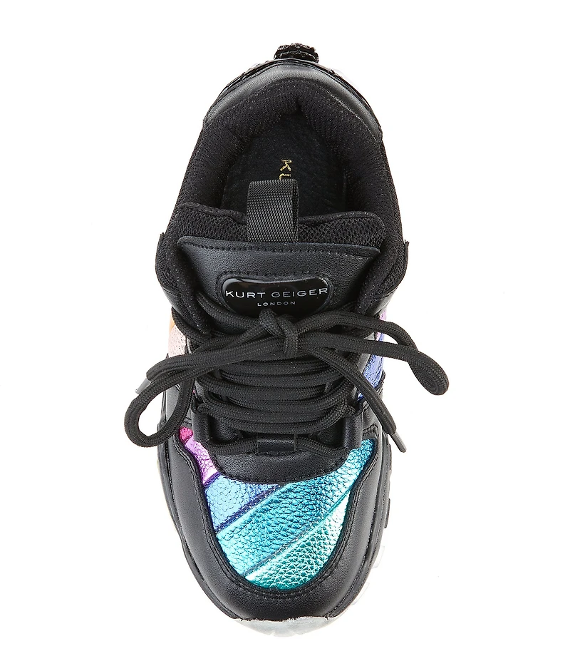 Kurt Geiger London Girls' Lettie Rainbow Stripe Sneakers (Toddler)