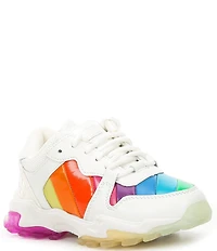 Kurt Geiger London Girls' Lettie Rainbow Stripe Sneakers (Youth)