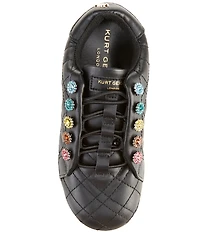 Kurt Geiger London Girls' Liviah Quilted Leather Jewel Ornamented Sneakers (Youth)
