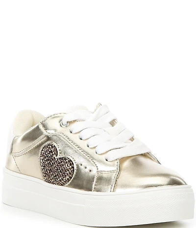 Kurt Geiger London Girls' Luckson Crystal Embellished Heart Sneakers (Infant)