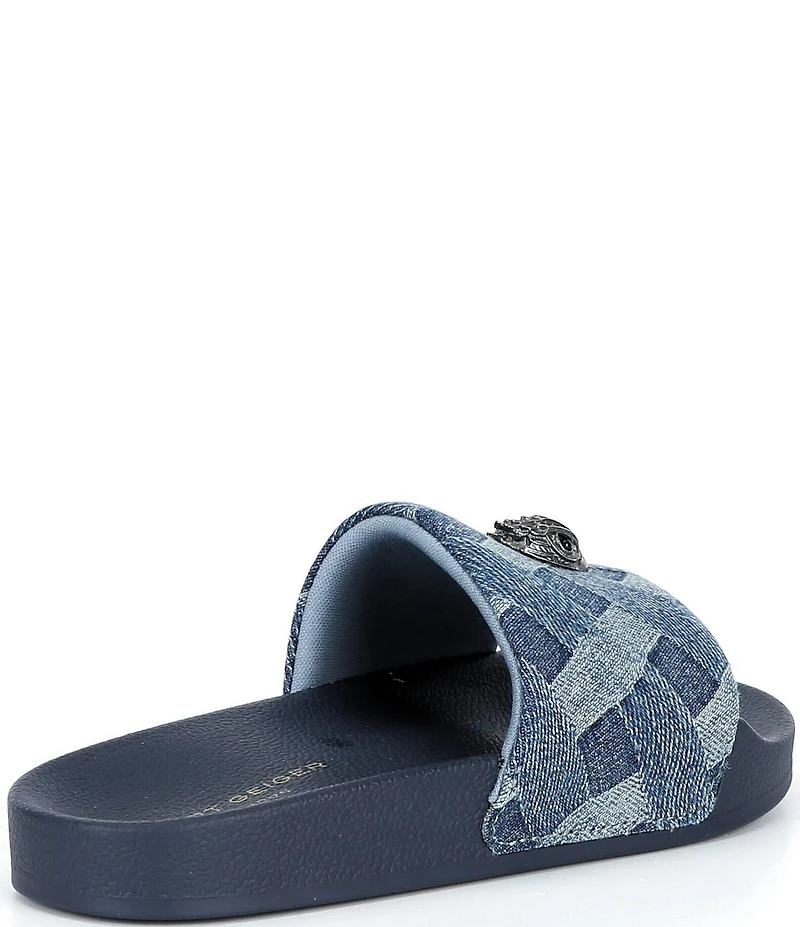Kurt Geiger London Girls' Meena Eagle Denim Slide Sandals (Youth)