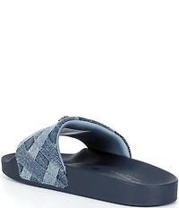 Kurt Geiger London Girls' Meena Eagle Denim Slide Sandals (Youth)