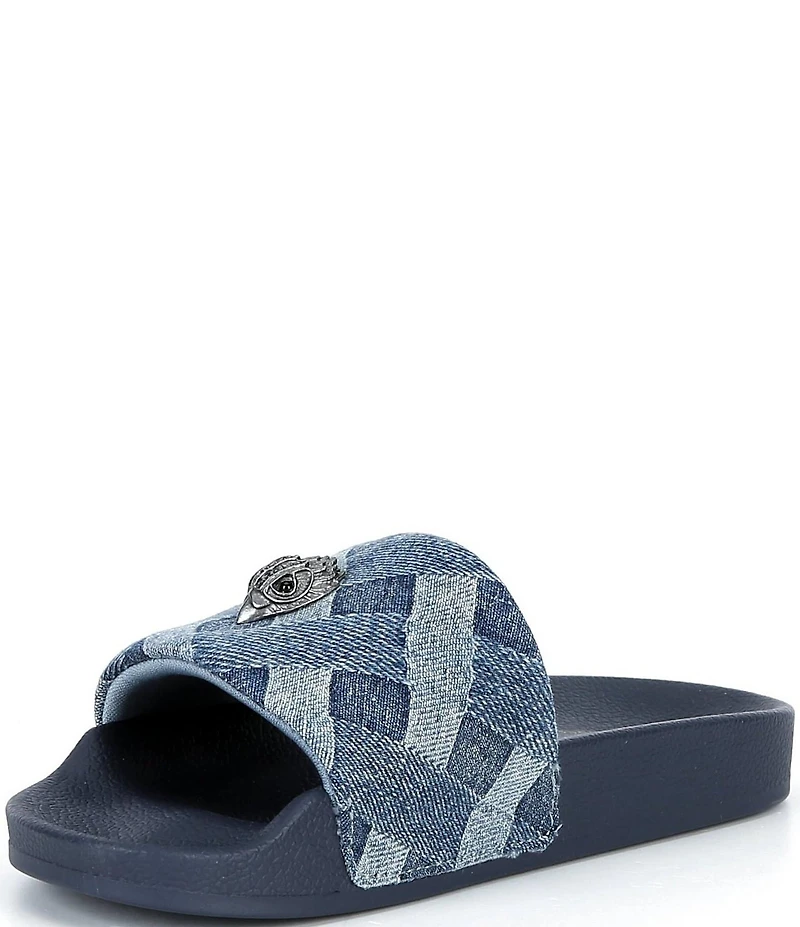 Kurt Geiger London Girls' Meena Eagle Denim Slide Sandals (Youth)
