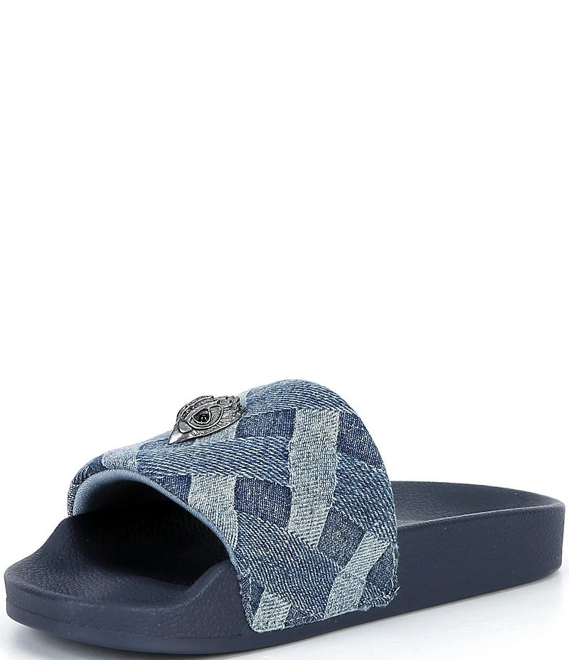 Kurt Geiger London Girls' Meena Eagle Denim Slides Sandals (Toddler)