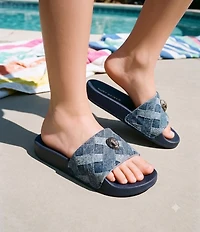 Kurt Geiger London Girls' Meena Eagle Denim Slides Sandals (Toddler)