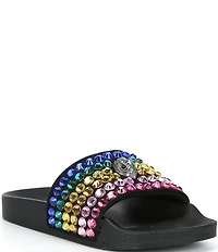 Kurt Geiger London Girls' Meena Rhinestone Embellished Eagle EVA Slide Sandals (Youth)