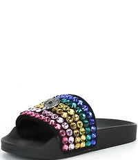 Kurt Geiger London Girls' Meena Rhinestone Embellished Eagle EVA Slide Sandals (Youth)