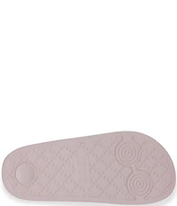 Kurt Geiger London Girls' Meena Quilted Leather Logo Ornament Pool Slide Sandals (Youth)