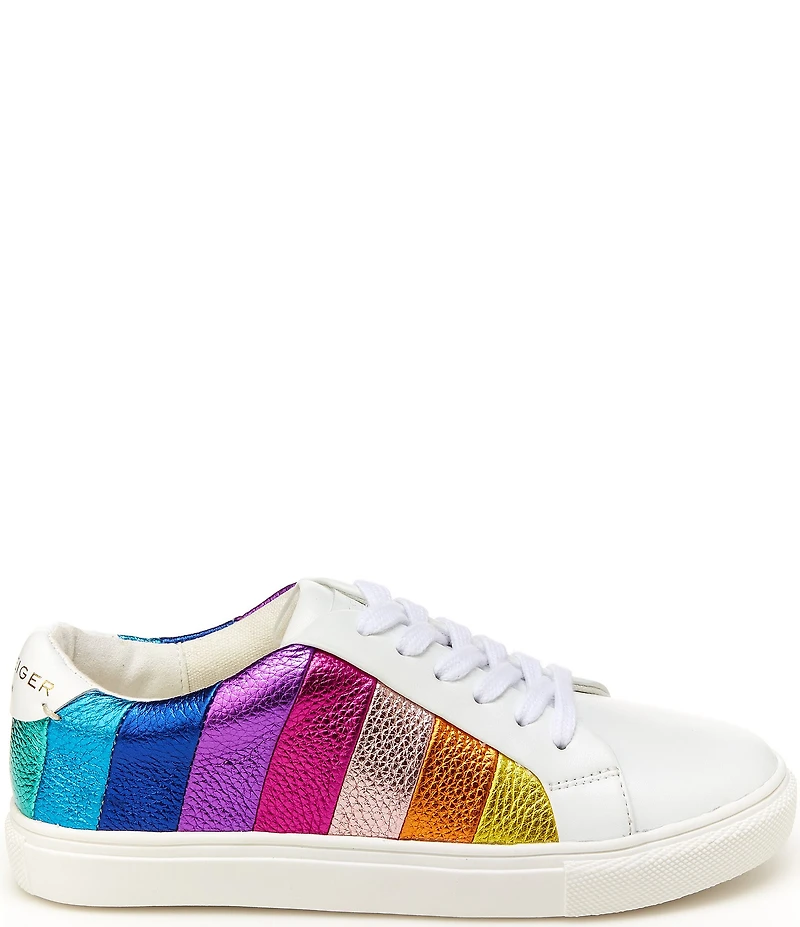 Kurt Geiger London Girls' Lane Love Metallic Rainbow Stripe Sneakers (Youth)